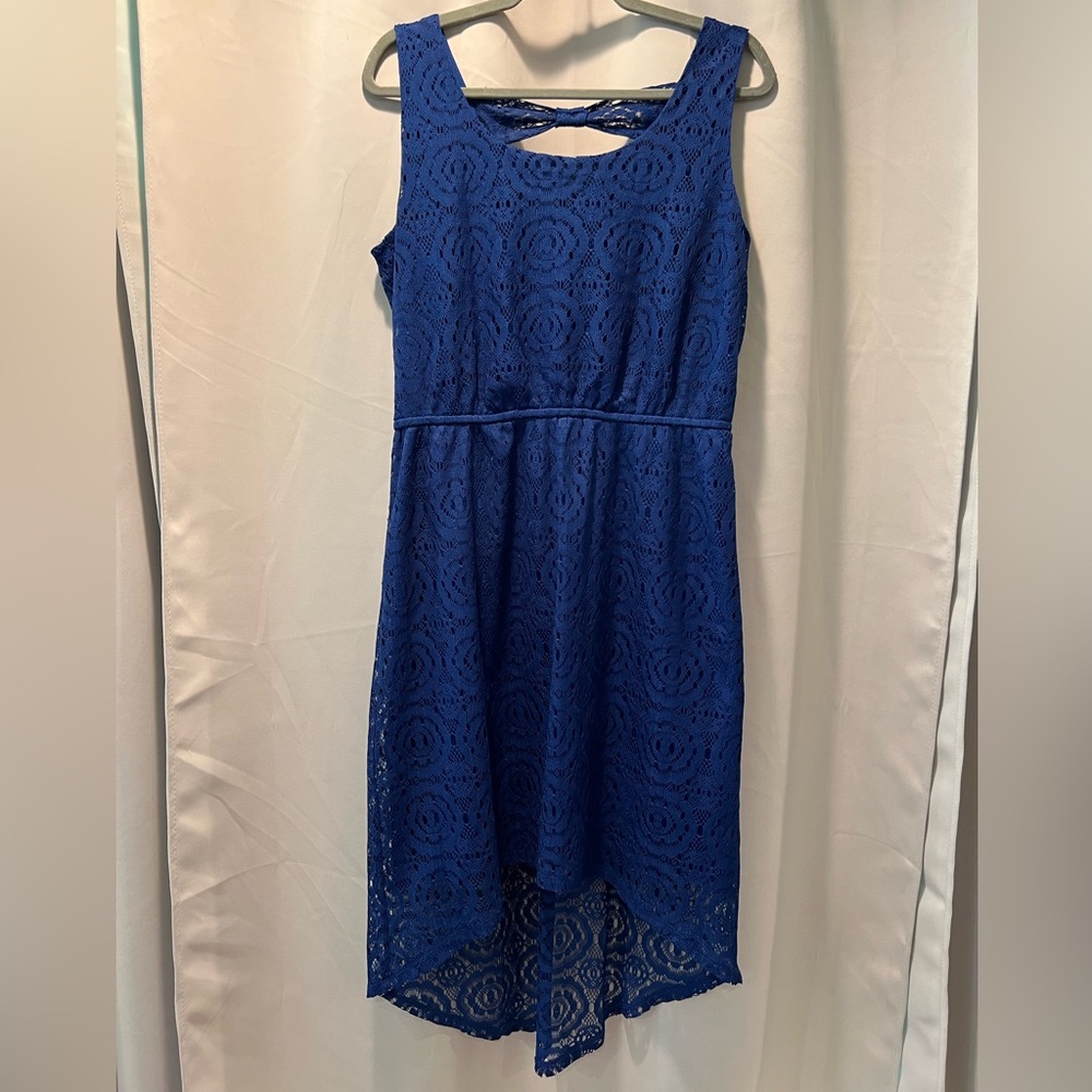 Fenn Wright Manson Sleeveless Lace High-Low Dress, NWOT - navy blue - 14